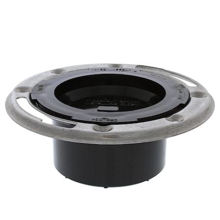 Jones Stephens 3in. x 4in. ABS Closet Flange with Stainless Steel Ring and Knockout C58034